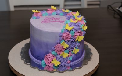 Vanilla Cake with Buttercream Icing.