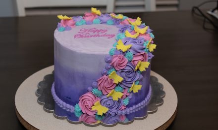 Vanilla Cake with Buttercream Icing.