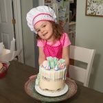 Naked Chocolate Cake With Swiss Meringue Icing Top with Macaroon White Chocolate Ruffles.