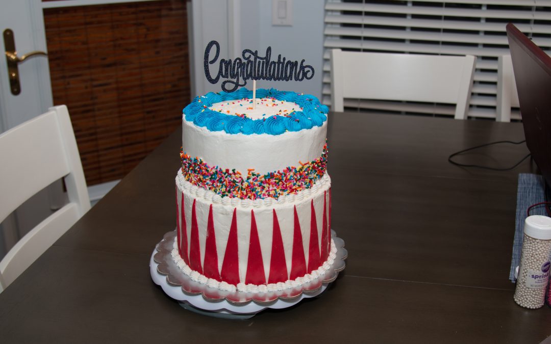 Carnival Theme Chocolate Bottom Chiffon Cake Top.