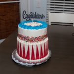 Carnival Theme Chocolate Bottom Chiffon Cake Top.