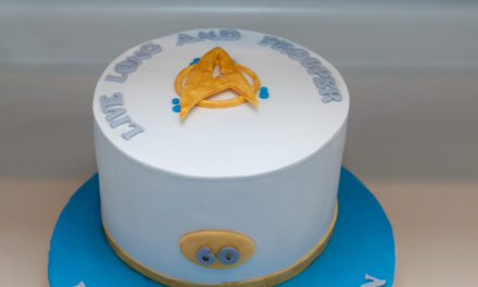 Star Trek Theme ,Chocolate Cake With Ganache filling Covered With Fondant.