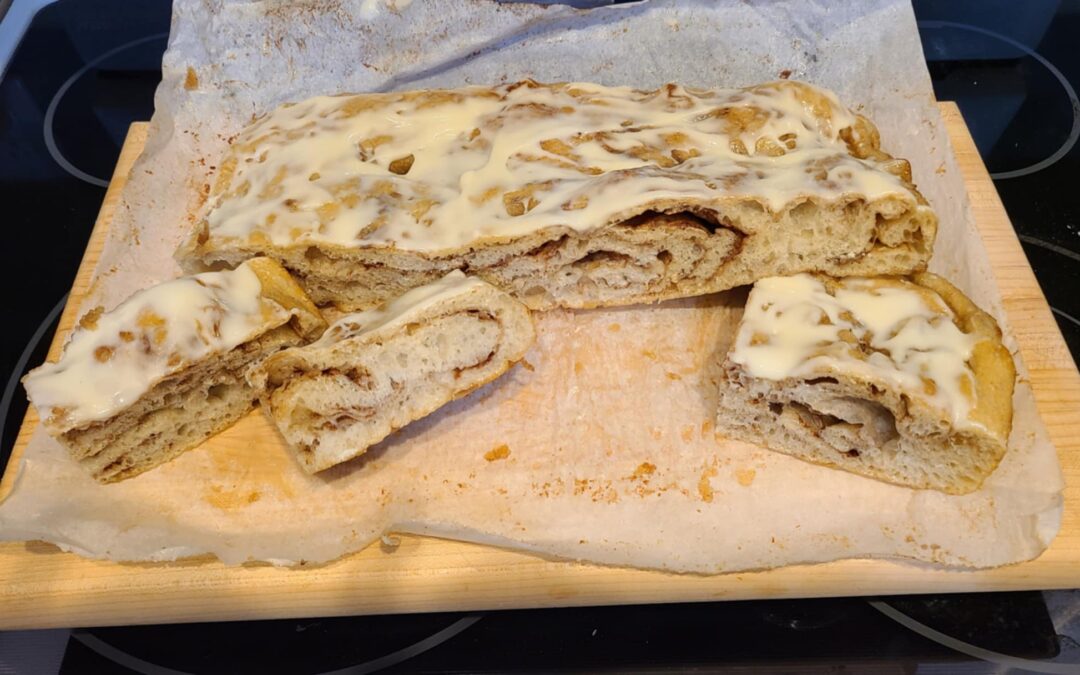 Focaccia Sourdough Brown Sugar ,Cinnamon with Cream Cheese