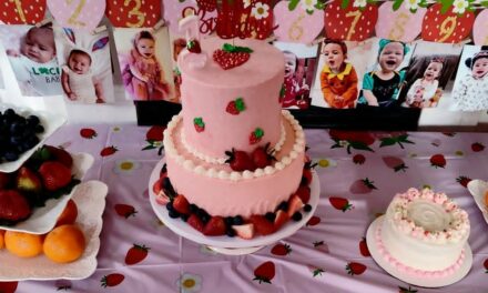 2 Tier Strawberry Birthday Cake