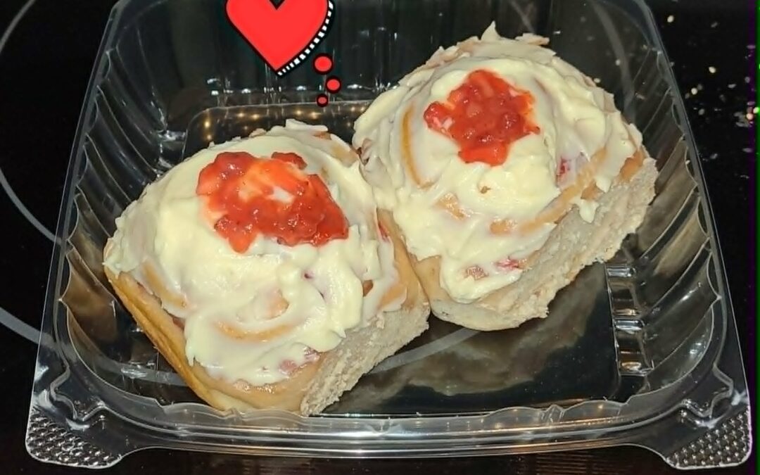 Sourdough Strawberry Roll Bread With Cream Cheese toppings